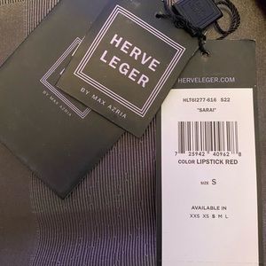 Red Herve Leger bandage dress